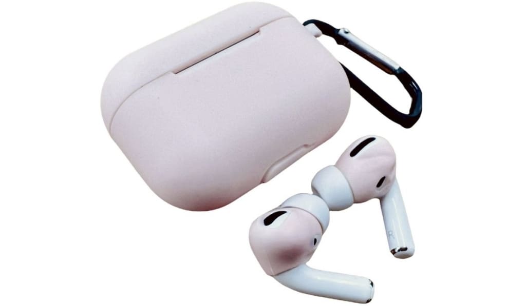 A pink airpod pro