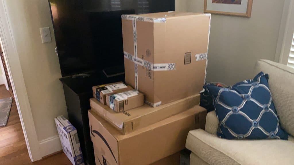 boxes of bluetooth speakers delivered