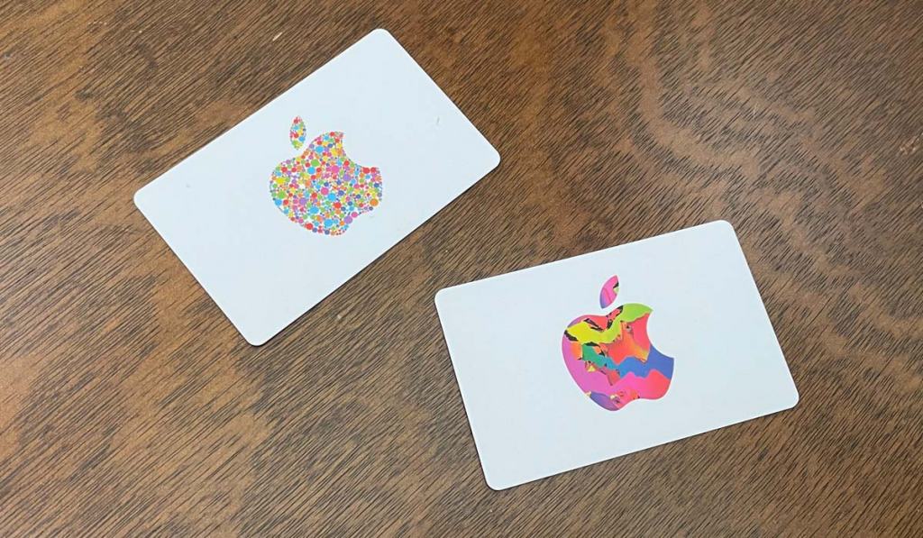 Apple Gift Cards on Table
