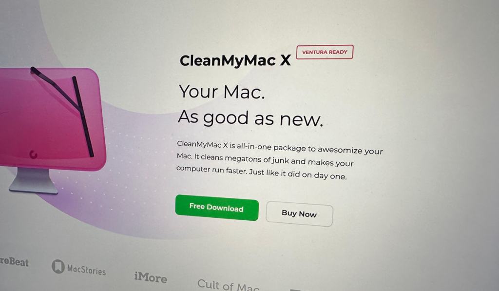 CleanMyMac Software on Macbook Pro