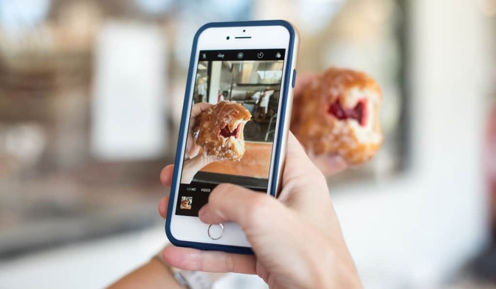 Photographing a donut