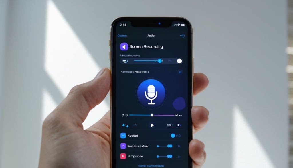 How Can I Record My Screen on iPhone? Simple Steps, Real-World Uses, and Troubleshooting Tips 2 Close-up of a hand holding an iPhone showing the screen recording interface with microphone audio options enabled.