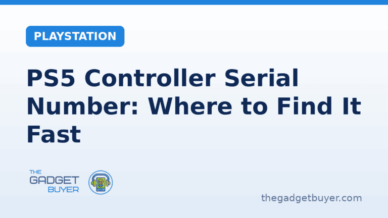 Person holding PS5 controller with serial number visible.