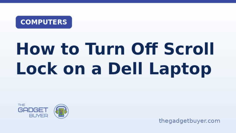 Guide image showing Dell laptop keyboard with Scroll Lock key highlighted.