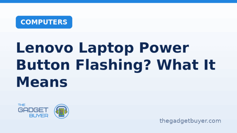 Lenovo laptop power button flashing, indicating a possible issue or status.