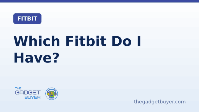 Person holding a Fitbit device, checking which model they own.