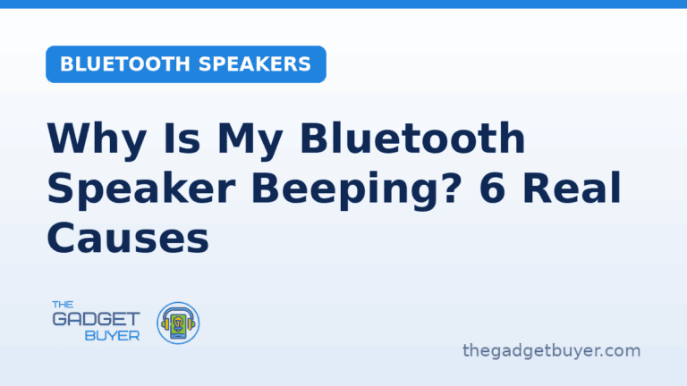 Person troubleshooting a Bluetooth speaker with a smartphone.