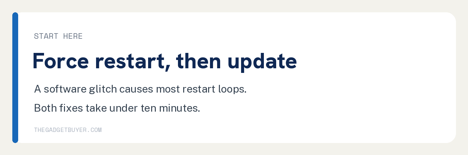 Why Your iPad Keeps Restarting and What to Do First 2 Card: force restart then update iPadOS, a software glitch causes most restart loops