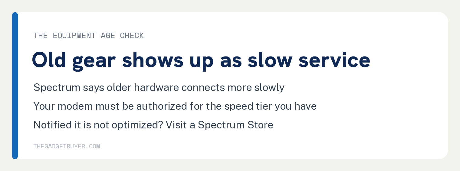 THE EQUIPMENT AGE CHECK: Old gear shows up as slow service