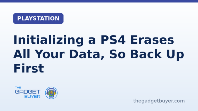 Initializing a PS4: Sony's warning that all user data is deleted and cannot be undone, the back up checklist, the Settings path with the Full option, the Safe Mode route, and the two Safe Mode options this site suggests trying first, Restore Default Settings and Rebuild Database