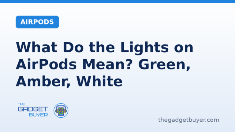 What the lights on AirPods mean: green is fully charged, amber is less than a full charge, flashing white means you can reconnect, from Apple's own pages