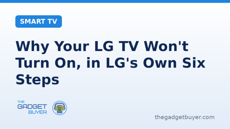 LG TV won't turn on: LG's six steps in LG's order, from the standby light and the power cord to the remote, the outlet, the TV's own button and LG support