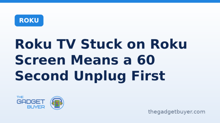 Roku TV stuck on the Roku screen: Roku's order of a 60 second unplug, the Reset button factory reset, Recovery Mode with its clears all data warning, and the 30 second sign that the TV may not support Recovery Mode or may need replacing